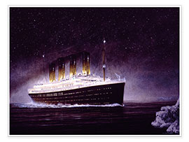 Poster RMS Titanic bei Nacht