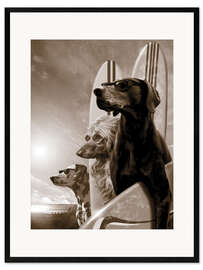 Gerahmter Kunstdruck  Surferhunde - Garry Walton