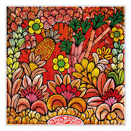 Poster  Blütenpracht in Orange - Mzuguno