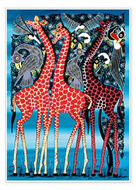 Poster  Giraffen bei Nacht - Maulana