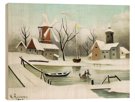 Holzbild  Winterlandschaft - Henri Rousseau