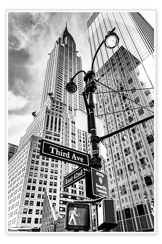 Poster Wolkenkratzer in New York – Chrysler Building (monochrom)