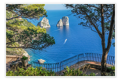 Poster Faraglioni-Felsen auf Capri (Italien)