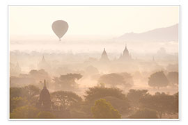 Poster  Ballon über den Tempeln von Bagan - Lee Frost