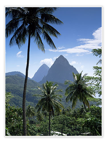 Poster Die Pitons, St. Lucia