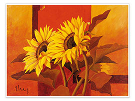 Poster Zwei Sonnenblumen III