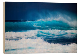 Holzbild  Wellen vor Hawaii, Oahu - Tomas del Amo