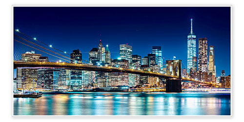 Poster New York leuchtende Skyline
