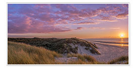 Poster Sonnenuntergang am Strand in Zeeland die Niederlande