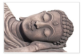 Poster Buddha-Kopf aus Sandstein