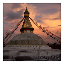 Poster  Buddhistischer Schrein Boudhanath Stupa in Nepal, Kathmandu