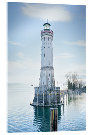 Acrylglasbild  schöner Leuchtturm in Lindau