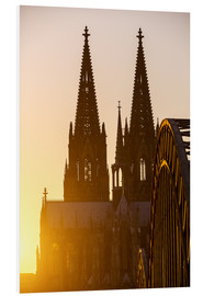 Hartschaumbild  Sonnenuntergang hinter dem Kölner Dom