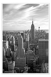 Poster Ansicht von Manhattan im Abendlicht
