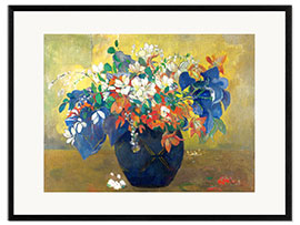 Gerahmter Kunstdruck  Blumen in einer Vase - Paul Gauguin
