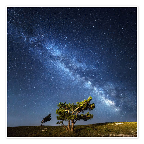 Poster Milchstraße – Nachthimmel mit Sternen auf der Krim