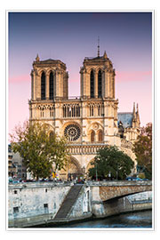 Poster Kathedrale Notre-Dame bei Sonnenuntergang, Paris, Frankreich