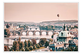 Poster Ballon über den Prager Brücken