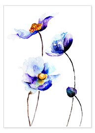 Poster Blaue Blüten
