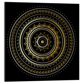 Acrylglasbild  Mandala auf schwarz