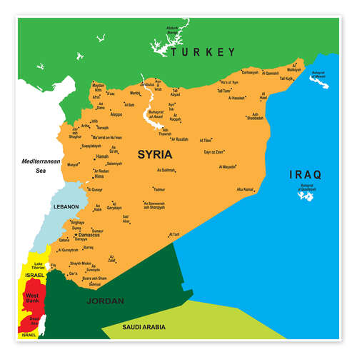 Syrien landkarte israel Syrien Karte