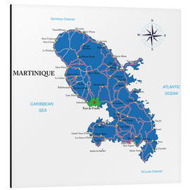 Alubild  Martinique - Politische Karte