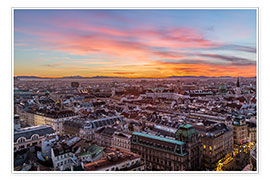Poster  Wien Skyline bei Sonnenuntergang, Österreich - Mike Clegg Photography