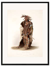 Gerahmter Kunstdruck  wahk ta ge li a sioux Krieger - Karl Bodmer