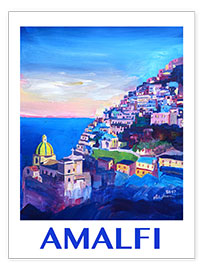 Poster Amalfiküste bei Sonnenuntergang IV