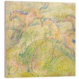 Holzbild  Springende Pferde - Franz Marc
