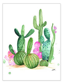 Poster Kaktus Aquarell