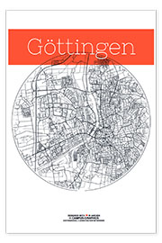 Poster  Göttingen Karte Kreis - campus graphics
