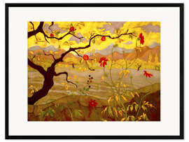 Gerahmter Kunstdruck  Apfelbaum mit roten Früchten - Paul Ranson