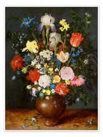 Poster Blumenstrauß in Tonvase