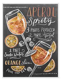 Poster  Aperol Spritz Rezept (Englisch) - Lily & Val