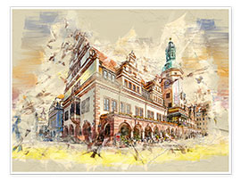 Poster  Leipzig Altes Rathaus - Peter Roder