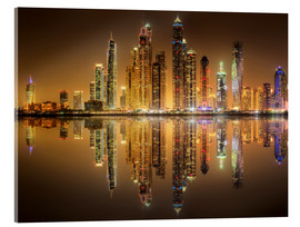 Acrylglasbild  Spiegelbilder Dubai Marina Bay
