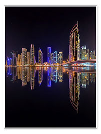Poster  Dubai Yachthafen in tiefschwarz