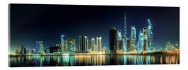 Acrylglasbild  Panorama der Geschäftshäuser von Dubai