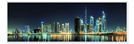 Poster  Panorama der Geschäftshäuser von Dubai
