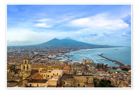 Poster Neapel und der Vesuv