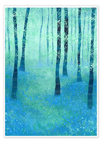 Poster Glockenblumen im Frühlingswald