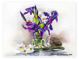 Poster Iris Blumenstrauß