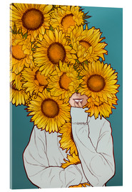 Acrylglasbild  Glückliche Sonnenblumen - Paola Morpheus