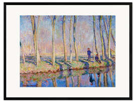 Gerahmter Kunstdruck  Jean Pierre Hoschede und Michel Monet am Ufer der Epte - Blanche Hoschedé-Monet