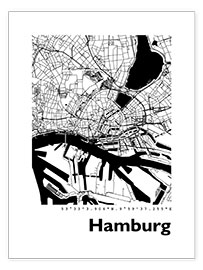 Poster  Stadtplan von Hamburg V - 44spaces