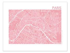 Poster Stadtplan von Paris