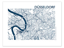 Poster Stadtplan von Düsseldorf II