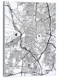 Leinwandbild  Madrid Karte - Main Street Maps