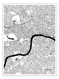 Poster  London England Karte - Main Street Maps